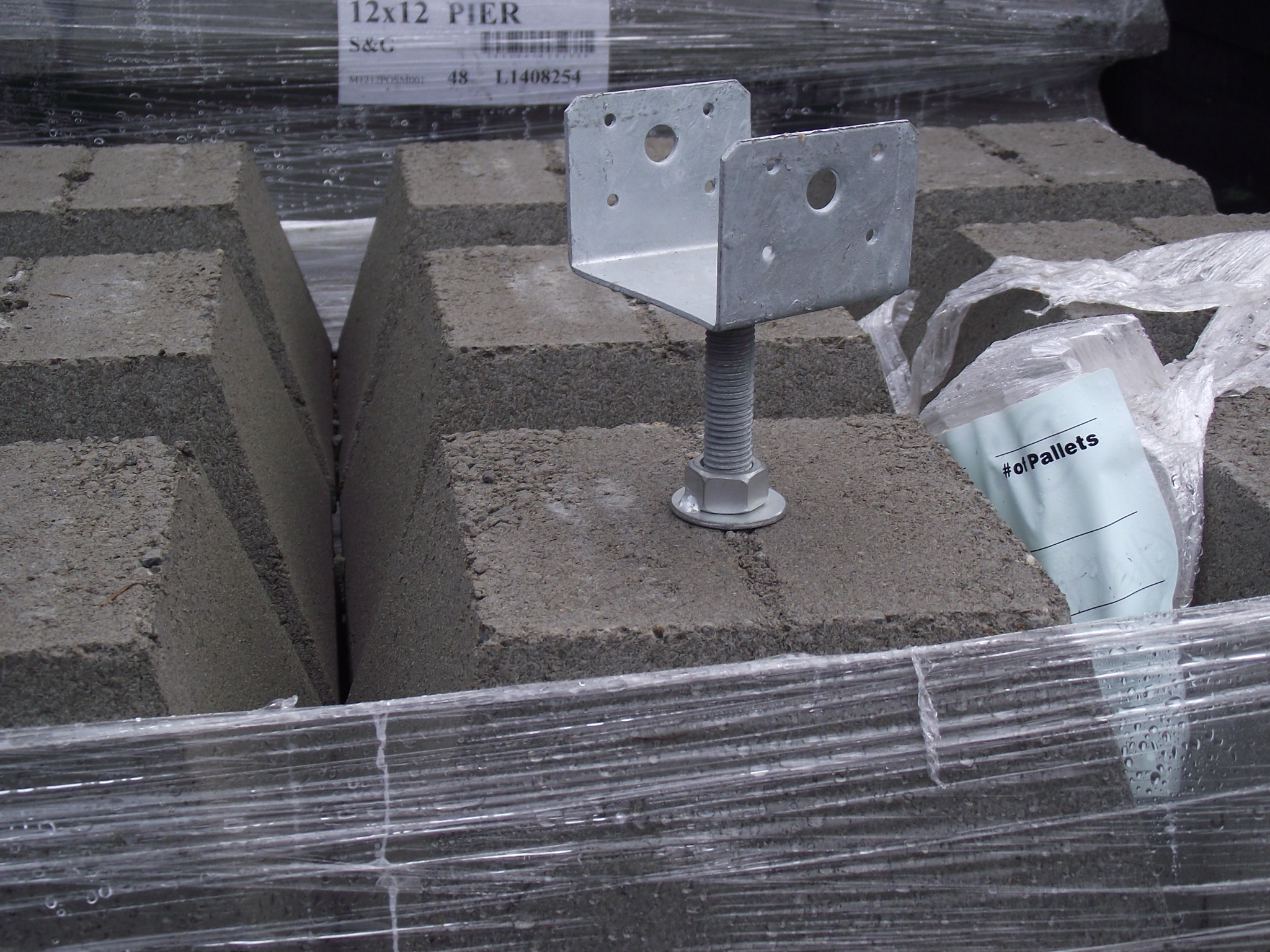 12″ pier block with 44 Hot Dipped Galvanized adjustable post base