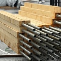 Alaskan Yellow Cedar 7' Post On Pipe - Rough Finish